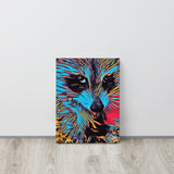 (Multi Colored Raccoon) Canvas