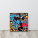 (Multi Colored Raccoon) Canvas